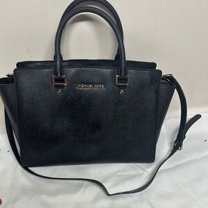 MICHAEL Michael Kors Black Tote with Textured Leather